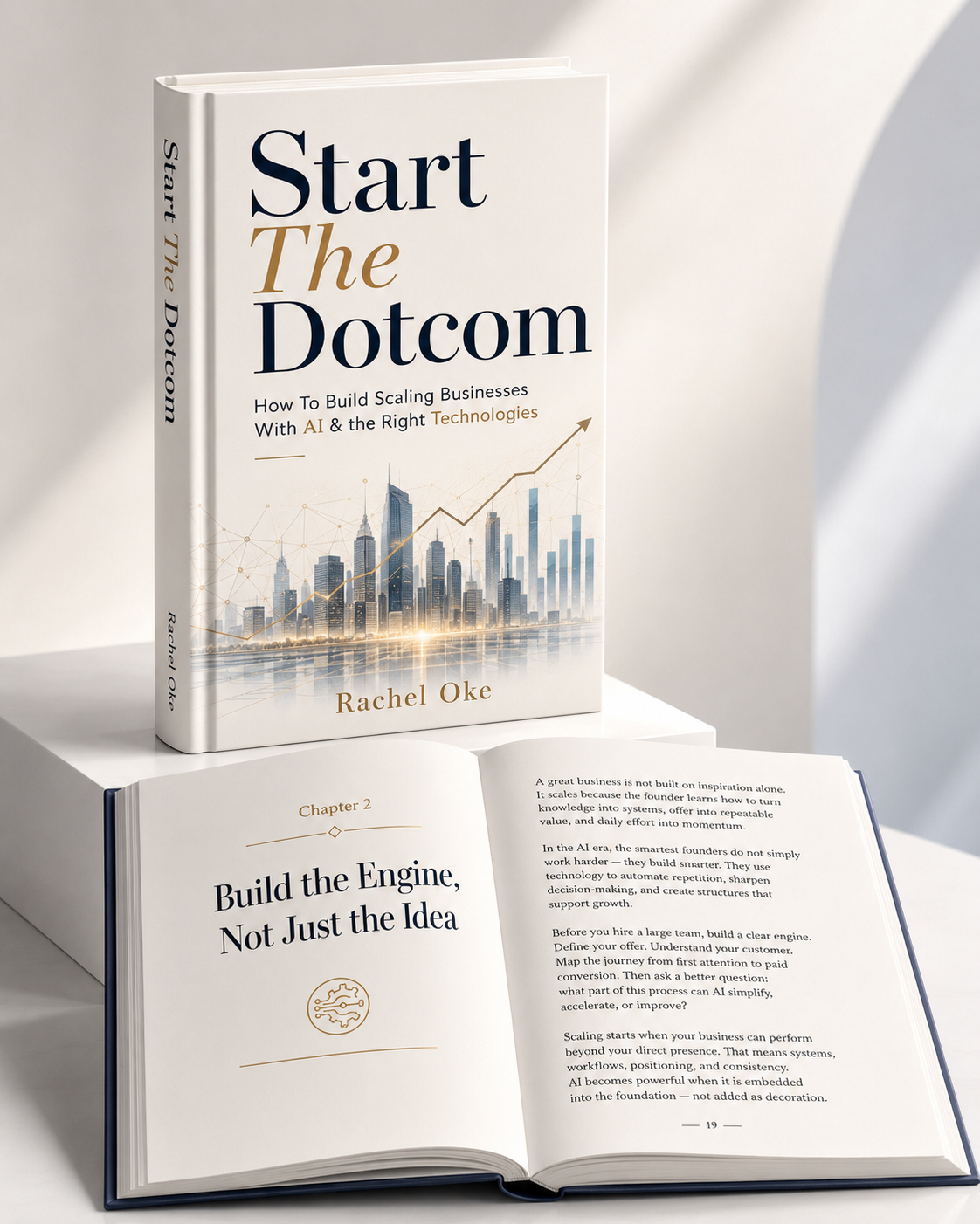 Start The Dotcom book cover mockup — by Rachel Oke